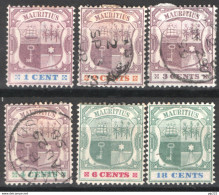 Mauritius 1895 Y.T.86/91 */O/MH/used VF/F - Mauritius (...-1967)