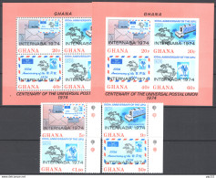 Ghana 1974 Y.T.499/502 + BF54 Perf+not Perf **/MNH VF - Ghana (1957-...)