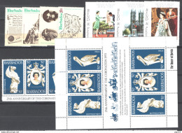 Barbados 1977 Y.T.438/44,449/51+Minisheet **/MNH VF - Barbades (1966-...)