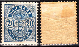 DENMARK 1895 Definitive: Arms In Oval. 20o Wide Perf. Wmk-?, MHOG - Unused Stamps