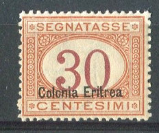 ERITREA 1920-26 SEGNATASSE 30 C. * GOMMA ORIGINALE - Erythrée