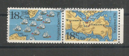 USA 1981 American Bicentennial - Battles Of Yorktown And Virginia Capes Sc.1937/38 VFU Se Tenents Pair - Tiras Cómicas & Múltiples