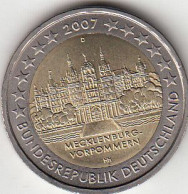 Germany, Moeda De 2 Euros De 2007 D, Meclenburg, Uncirculated - Autres & Non Classés