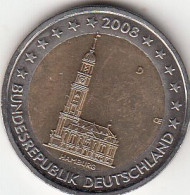 Germany, Moeda De 2 Euros De 2008 D, St. Michael`s Church, Uncirculated - Sonstige & Ohne Zuordnung