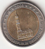 Germany, Moeda De 2 Euros De 2008 D, St. Michael`s Church, Uncirculated - Otros & Sin Clasificación