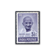 India 1948 Mahatma Gandhi Mourning 3 1/2a Anna, VERY FINE FRONT, MINT Hinged,  NICE COLOUR As Per Scan - Prix Nobel