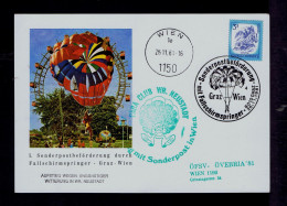 Sp10070 AUTRICHE Sports Parachutting Posyal Stationery Mailed Graz »Wien 1981 - Paracadutismo