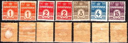 DENMARK 1905/1917 Definitive: Waves, 18 Hearts. 7v. Details In Description, MHOG - Ungebraucht