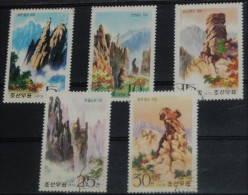 KOREA 1975, Diamond Mountains, Flora, Mi #1447-51 Used - Montagnes