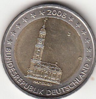 Germany, Moeda De 2 Euros De 2008 J, St. Michael`s Church, Uncirculated - Sonstige & Ohne Zuordnung