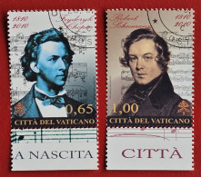 VATICANO VATICAN 2010 FIRST DAY FREDERIC CHOPIN ROBERT SCHUMANN 1677 1678 FULL GUM - Gebraucht