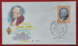 ARGENTINA 1964 HOMENAJE PAPA JUAN XXII POPE JOHN XXII BUENOS AIRES DIA DE EMISION - Briefe U. Dokumente