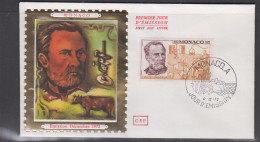 MEDICINE  - MONACO - 1972- LOUIS PASTEUR SILK   ILLUSTRATED  FIRST DAY COVER - Pharmazie