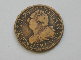 TRES BELLE MONNAIE   --   LOUIS XVI -  2 Sols Roi Des Francais  - 1791 A  **** EN ACHAT IMMEDIAT ***** - 1791-1792 Verfassung 