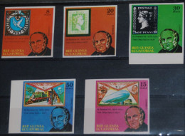 EQUATORIAL GUINEA 1979, Train, Zeppelin, Rowland Hill, Imperf, Complet Set, MNH** - Rowland Hill