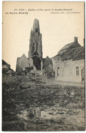 Loo - Eglise Et Rue Après Le Bombardement - Lo-Reninge