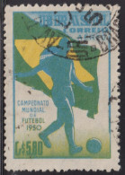 1950 Brasilien Aéreo ° Mi:BR 754, Sn:BR C79, Yt:BR PA65, Fussballspieler Mit Landesflagge - Usati