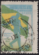 1950 Brasilien Aéreo ° Mi:BR 754, Sn:BR C79, Yt:BR PA65, Fussballspieler Mit Landesflagge - 1950 – Brasile