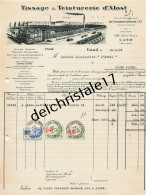 96 0552 GAND BELGIQUE 1935 Tissage Teinturerie D'ALOST EX Éts COCQUEAU LEIRENS Allée Verte à Sté Coopérative L'ÉVEIL - Kleidung & Textil