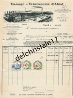 96 0552 GAND BELGIQUE 1935 Tissage Teinturerie D'ALOST EX Éts COCQUEAU LEIRENS Allée Verte à Sté Coopérative L'ÉVEIL - Vestiario & Tessile