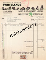 96 0544 BRUXELLES BELGIQUE 1952 Machines Meubles & Fournitures De Bureaux Éts PORTELANGE Rue Des Colonies à BAUWENS - Old Professions