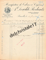 96 0525 BRUXELLES BELGIQUE 1912 Manufacture Tabacs & Cigares A. DEWILDE ROELANTS Rue De Brabant à Sté Coop L'ÉVEIL - Artigianato