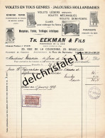 96 0528 BRUXELLES BELGIQUE 1924 Volets Jalousies Hollandaises Th. EEKMAN & Fils Treillages Rue De La Couronne à MEUNIER - Artigianato