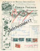 96 0529 BRUXELLES BELGIQUE 1957 Fabrique BrossesMétalliques ERKEN Frères Travail Mécanique Du Bois Rue DEMEERSMAN - Old Professions