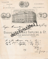 96 0477 LONDRES ROYAUME-UNI 1885 Carpet & Ruc Manufacturers Bought THOMAS TAPLING & Co à CUNELIER - Ver. Königreich