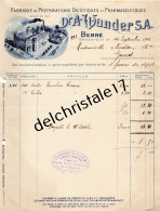 96 0471 BERNE WEISSENBÜHL SUISSE 1912 Fabrique De Préparations Diététiques & Pharmaceutiques Dr A. WANDER S.A à NICAIRE - Zwitserland