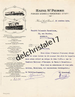 96 0350 HAINE ST PIERRE BELGIQUE 1938 Fonderies Forges-Usines De HAINE SAINT PIERRE Chaudronnerie Aciérie - Old Professions