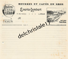 96 0357 LIÈGE BELGIQUE 190. VIERGE Beurres & Cafés EVERTS LAMBERT Rue LAIRESSE Grande Crèmerie PONTISSE HERSTAL - Alimentaire