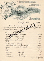 96 0336 BRUXELLES BELGIQUE 1937 Peinture Laquage Dorure Maurice WETS Rue Des Moineaux à HANNIET - Droguerie & Parfumerie