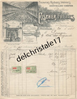 96 0277 BRUXELLES BELGIQUE 1935 Soierie Rubannerie Lainages Éts FISHER Frères Dentelles Crêpes Rue Aux Choux à GOMAN - Textilos & Vestidos