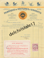 96 0244 BRUXELLES BELGIQUE 1922 Fabrique Voitures Enfants Jos ANDRÉ Bld Anspach Voitures MARMET à Baronne De WOLF - Petits Métiers