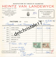 96 0174 BELGIQUE BRUXELLES 1957 Manufacture Tabacs & Cigarettes HEINTZ VAN LANDEWYCK Rue Vanderborght à ROUSSELLE - 1950 - ...