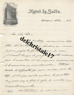 96 0117 ÉTATS-UNIS CHICAGO 1913 Hôtel LA SALLE At MADISON Street - Lettre D'un Fisl à Ason Père - USA