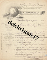 96 0040 BELGIQUE BRUXELLES 1895 Transports Internationaux Terre & Mer F. ERISMANN & Cie Succ C. FISHER à VIOLETS Frères - 1800 – 1899