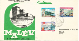 Hungary Cover First Flight Malev Hungarian Airlines  Budapest - Oslo 1-6-1969 With Cachet - Storia Postale