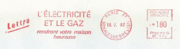 EMA SECAP Type NC Avec Publicité L'électricité Et Le Gaz Rendront Votre Maison Heureuse (1982) - Elektriciteit