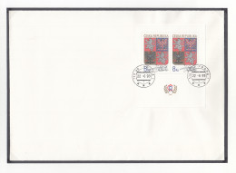 TSCHECHISCHE REPUBLIK  Block 1, FDC,  Großes Staatswappen, 1993 - Blokken & Velletjes