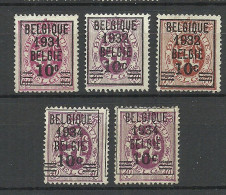 BELGIEN Belgium Belgique 1931 - 1934 Michel 301 & 322 - 323 & 375 (*) - Neufs