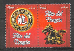 #3045 PERU 2013 CHINA NEW LUNAR YEAR  DRAGON HOROSCOP YV 2005-6 MNH - Chinese New Year