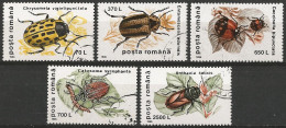 Romania 1996 - Mi 5188/92 - YT 4329/33 ( Insects ) Complete Set - Gebraucht