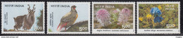 India MNH 1996, Set Of 4, Himalayan Ecology, Bird, Animal, Flower, Poppy, Plant, - Ongebruikt