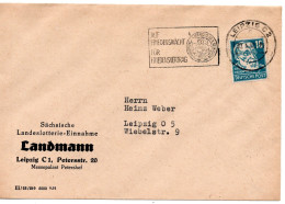 60127 - DDR - 1952 - 16Pfg Virchow EF A OrtsBf LEIPZIG - AUF FRIEDENSWACHT FUER FRIEDENSVERTRAG ... - Lettres & Documents