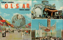 ! 1964 Ansichtskarte New Yorks Worlds Fair, Weltausstellung, Chrysler, Coca Cola, Unisphere - Queens