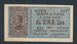 Vitt. Em. III° Buono Di Cassa 1 Lira 28 12 1917 Spl/sup Leggera Piega Centrale  LOTTO 059 - Italia – 1 Lira