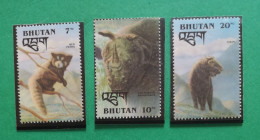 Bhutan 1993 Wildtiere Mi B349** Nur Die 3v Säugetiere Im Angebot - Bhoutan