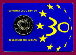 2 Euro Estland Estonia 2015 , 30 Jahre EU-Flagge, BU  COIN CARD  Today In Stock - Estonia